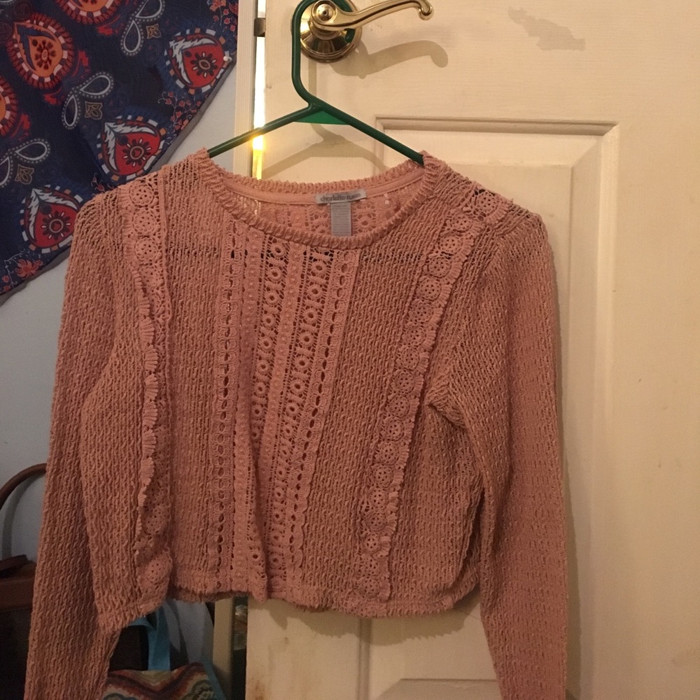 Laced cropped sweater